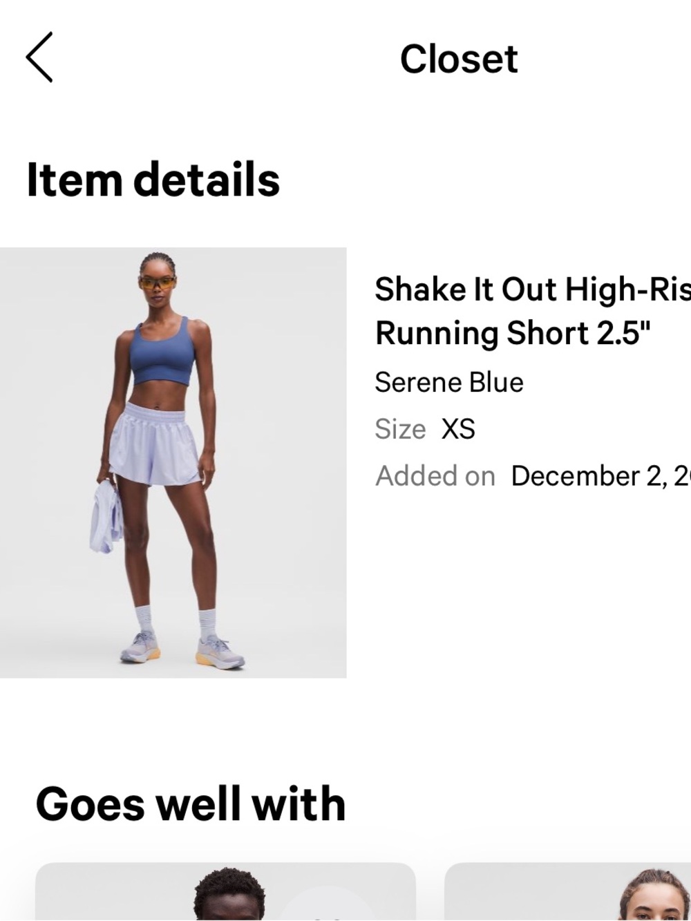 lululemon athletica Serene Blue High-Rise Running Shorts